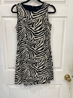 Banana Republic Black & White Zebra Print Mini Dress